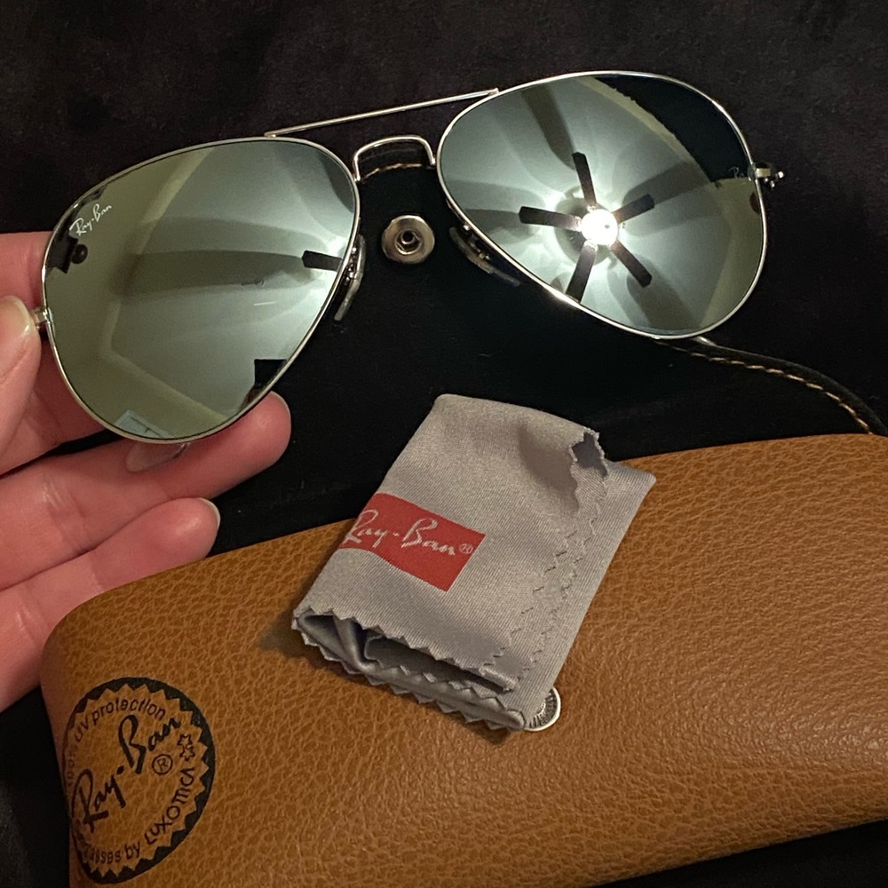LIKE NEW Ray Ban Flash Mirrored Aviator Sunglasses